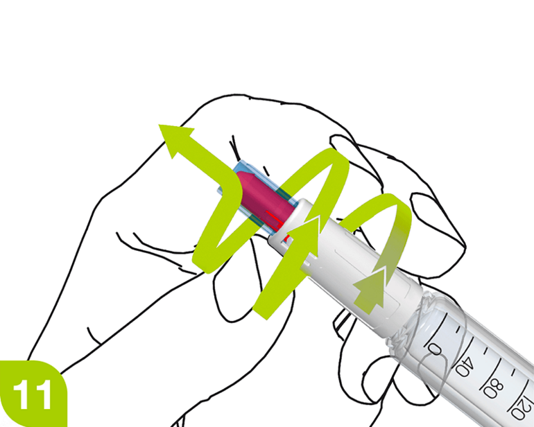 Application AutoProtect – Unscrew the pen needle from injection pen